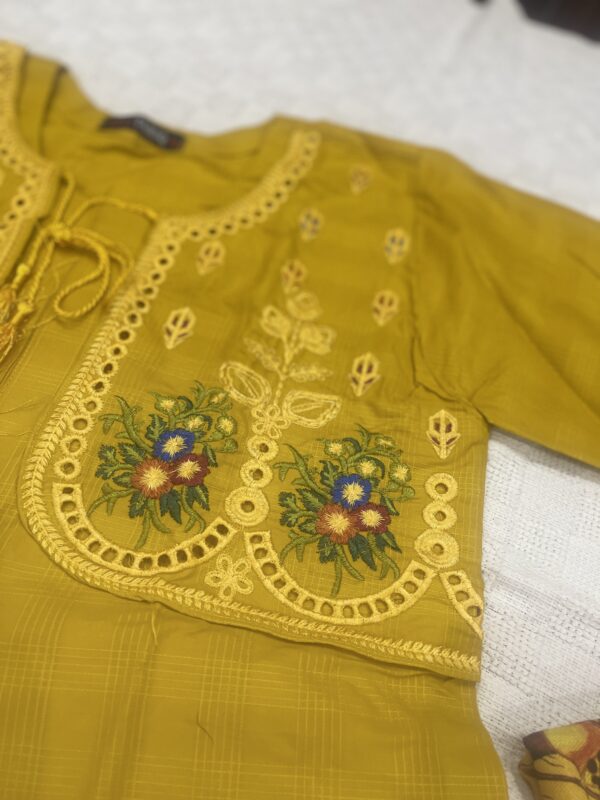 Khadar Yellow Frock - 3 piece - Image 7