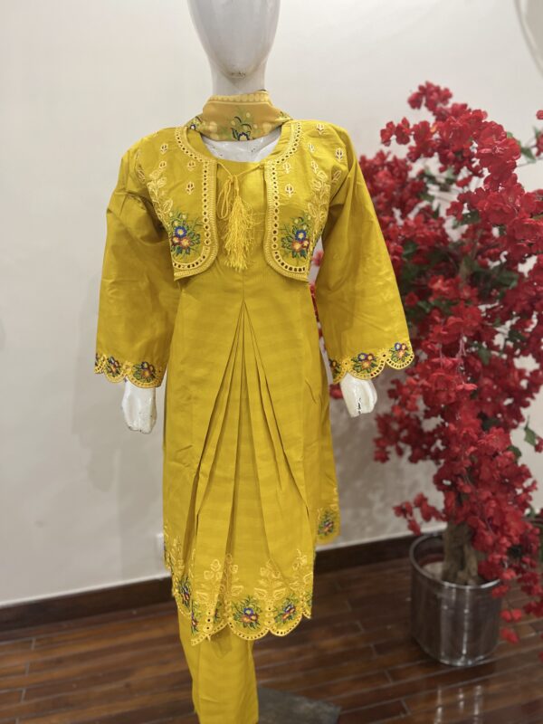 Khadar Yellow Frock - 3 piece