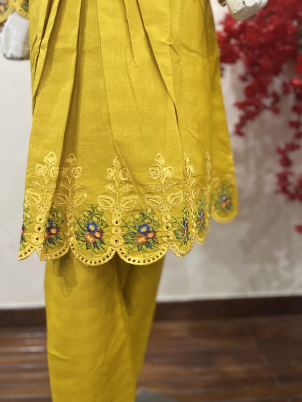 Khadar Yellow Frock - 3 piece - Image 3