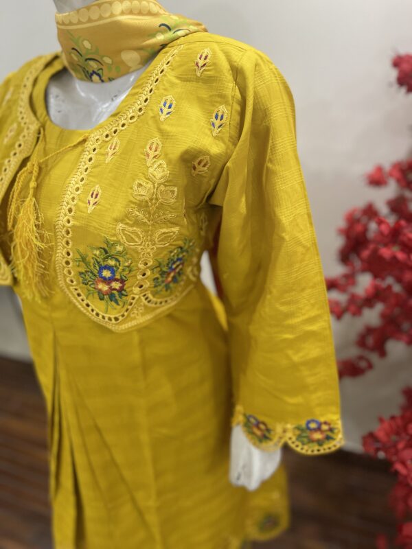 Khadar Yellow Frock - 3 piece - Image 2